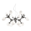 Ideal Lux - Luster na sajli NODI 15xE14/28W/230V Ø 105 cm sjajni krom/bijela